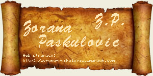 Zorana Paskulović vizit kartica